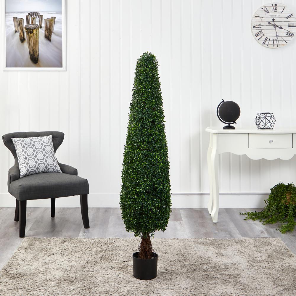 5ft. Boxwood Topiary Artificial Tree UV Resistant (Indoor/Outdoor). Picture 2