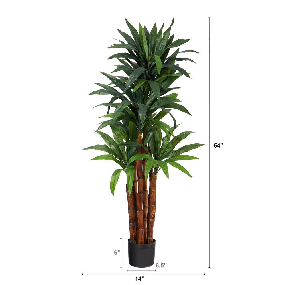 4.5ft. Dracaena Artificial Tree with Natural Trunk. Picture 2
