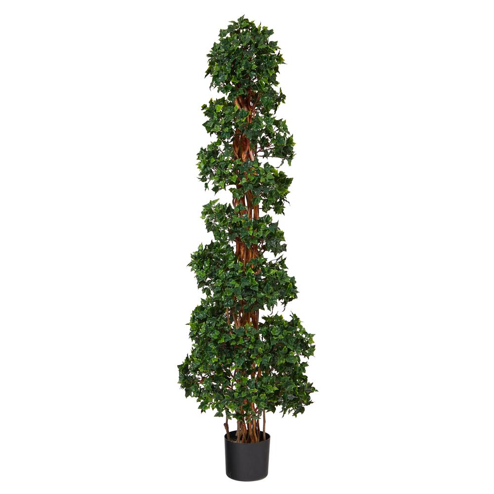 5.5ft. English Ivy Topiary Spiral Artificial Tree UV Resistant (Indoor/Outdoor). Picture 1