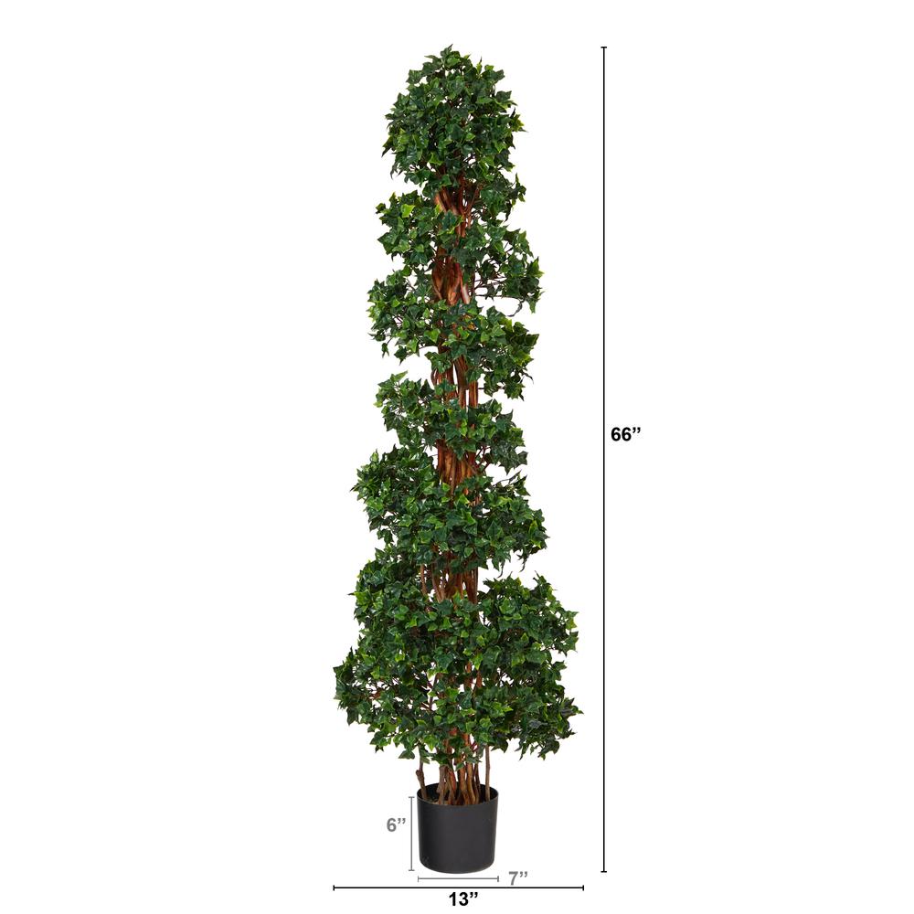 5.5ft. English Ivy Topiary Spiral Artificial Tree UV Resistant (Indoor/Outdoor). Picture 2