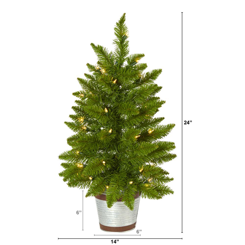 2ft. Providence Pine Artificial Christmas Tree in Decorative Planter. Picture 2