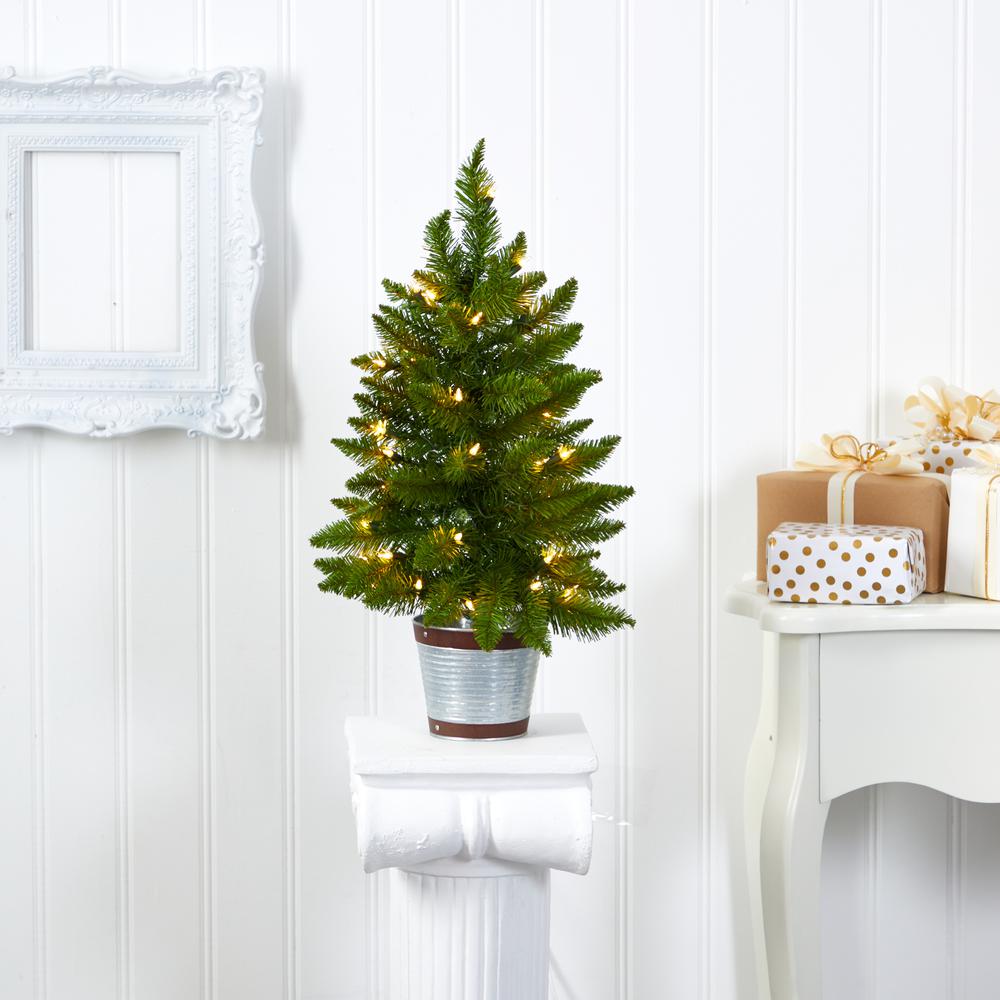 2ft. Providence Pine Artificial Christmas Tree in Decorative Planter. Picture 3