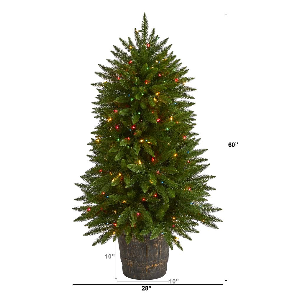 5ft. Sierra Fir Artificial Christmas Tree with 200 Multicolored Lights. Picture 2