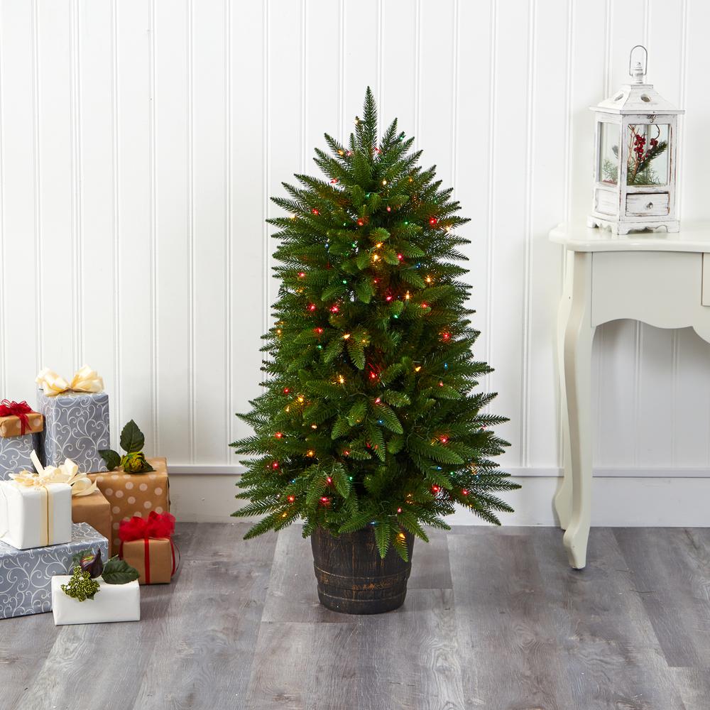 5ft. Sierra Fir Artificial Christmas Tree with 200 Multicolored Lights. Picture 5