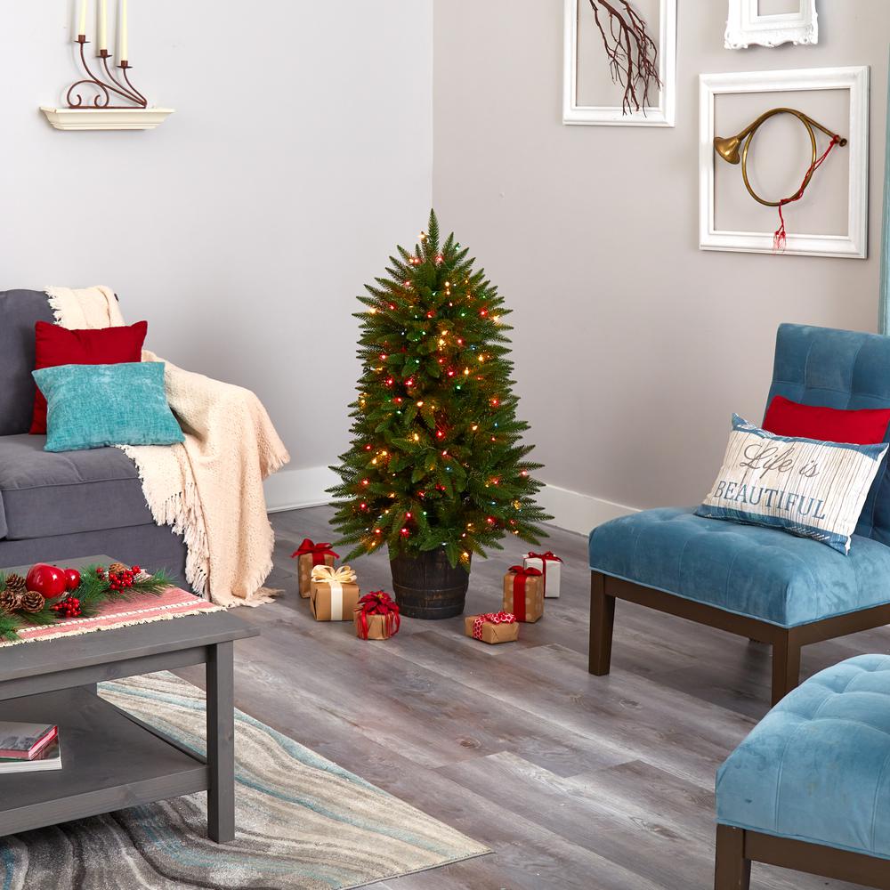 5ft. Sierra Fir Artificial Christmas Tree with 200 Multicolored Lights. Picture 6