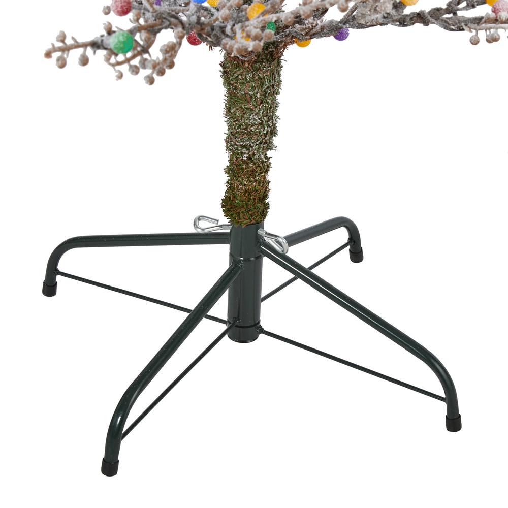 5ft. Frosted Berry Twig Artificial Christmas Tree with 200 Multicolored Gum Ball LED Lights and 386 Bendable Branches. Picture 3