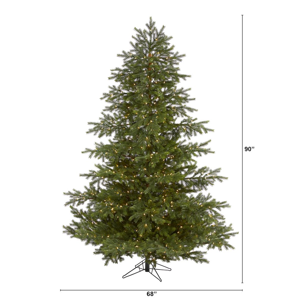 7.5ft. South Carolina Spruce Real Touch Christmas Tree with 650 Warm LED Lights. Picture 2