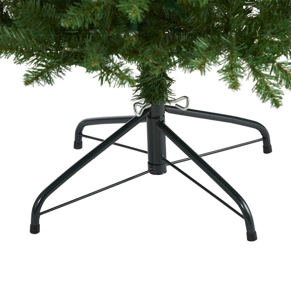 6ft. Slim Green Mountain Pine Artificial Christmas Tree with 250 Clear LED Lights. Picture 4