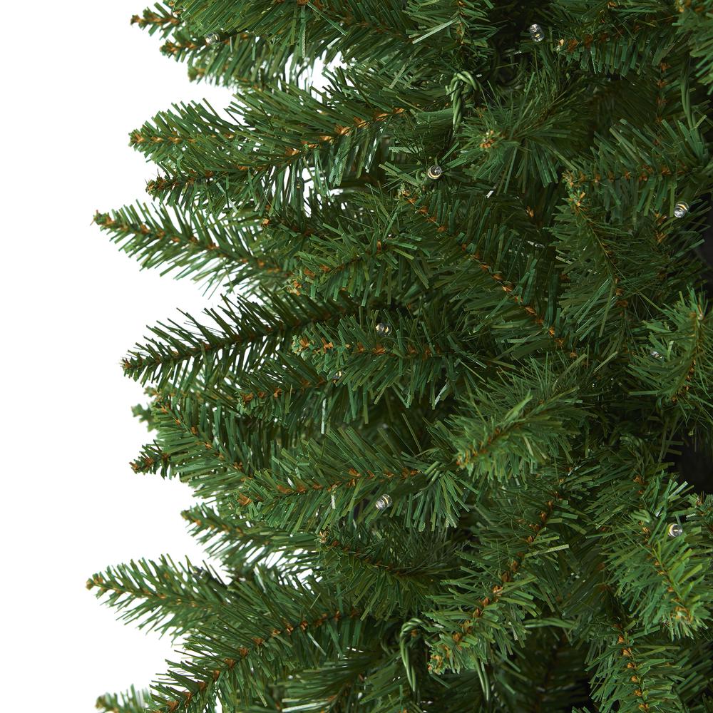 6.5ft. Slim Green Mountain Pine Artificial Christmas Tree with 300 Clear LED Lights. Picture 4