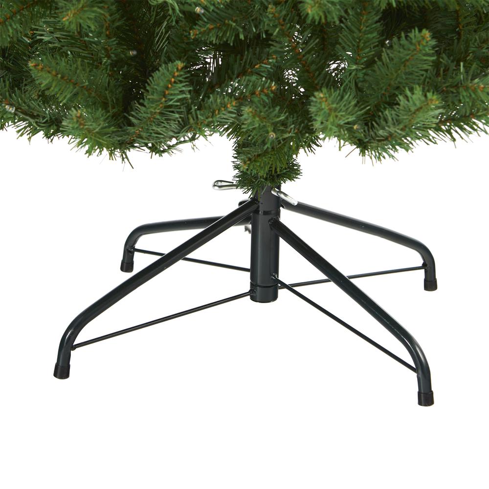 7ft. Slim Green Mountain Pine Artificial Christmas Tree with 300 Clear LED Lights. Picture 5