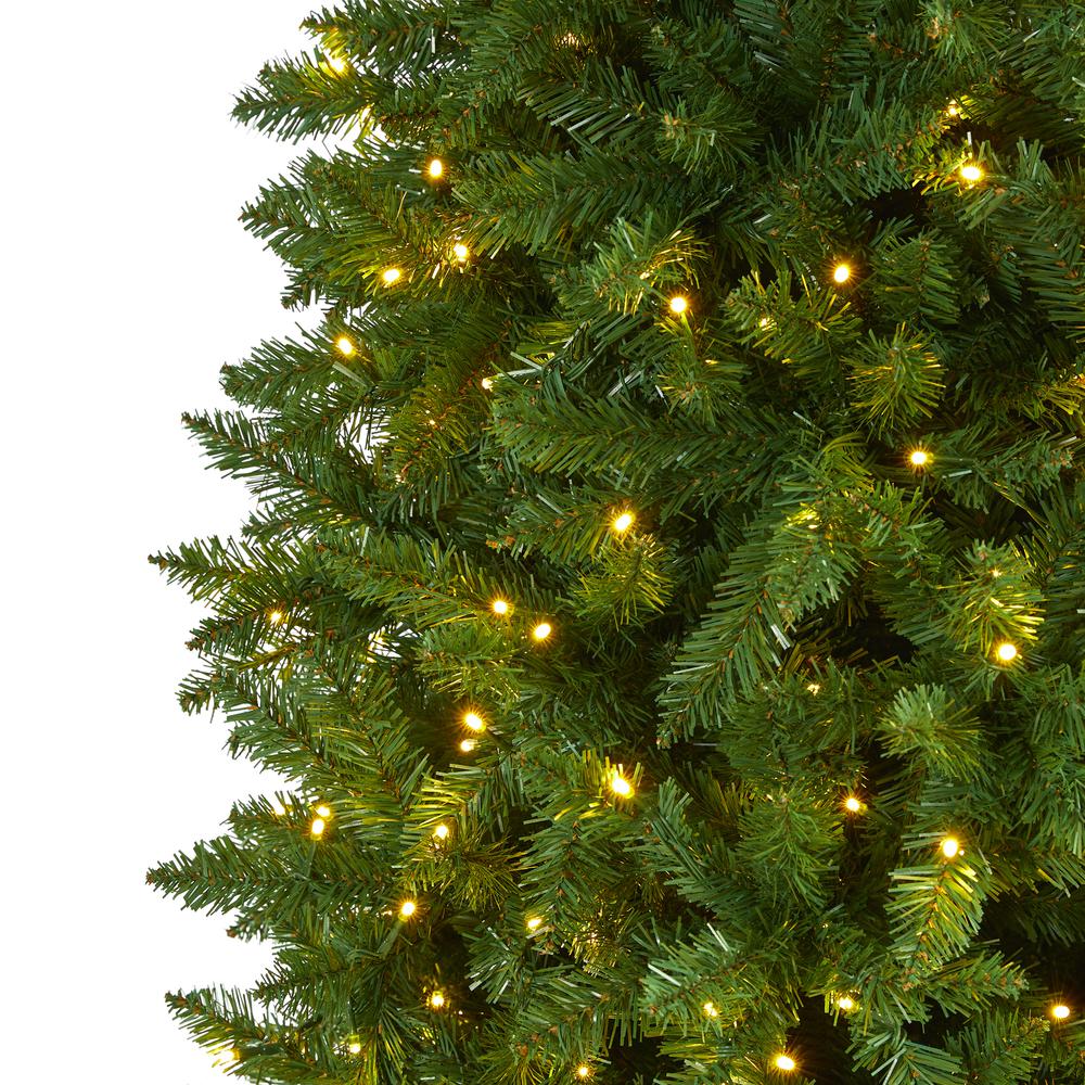 10ft. Slim Green Mountain Pine Artificial Christmas Tree with 800 Clear LED Lights. Picture 3