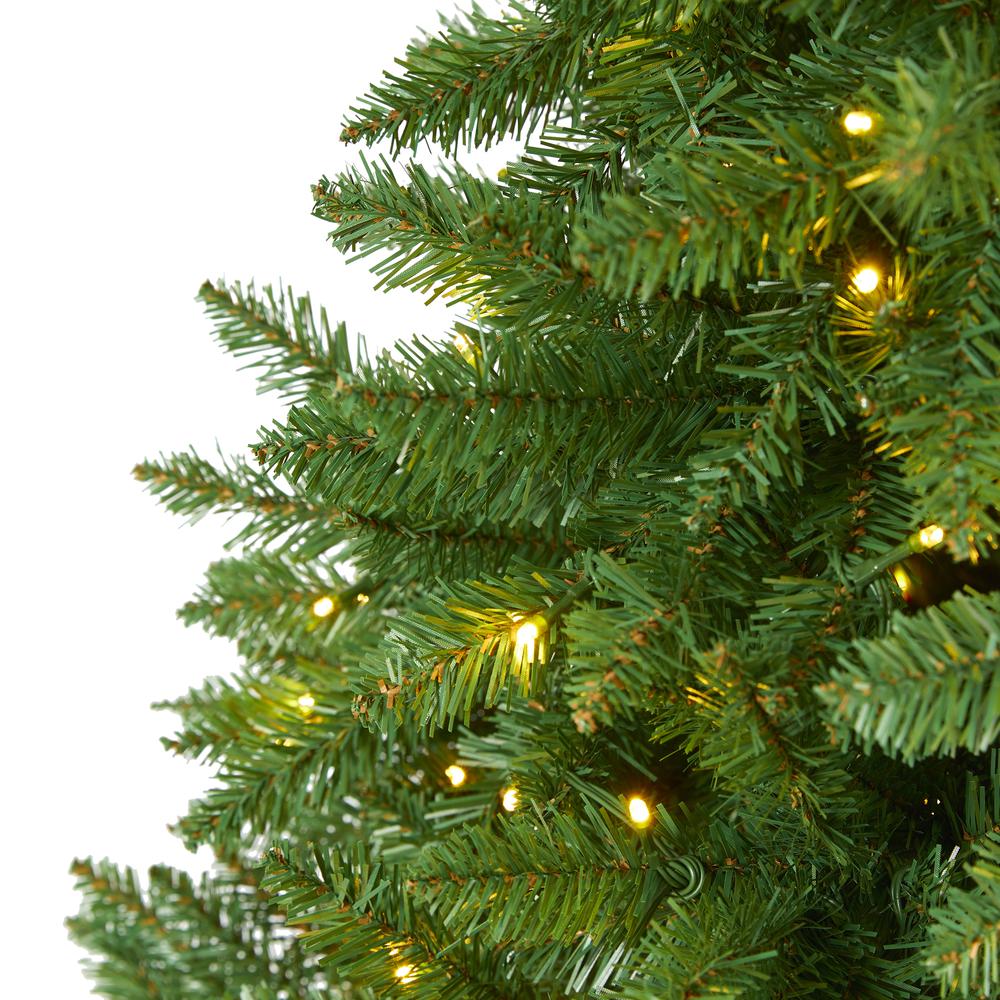 6.5ft. Green Valley Fir Artificial Christmas Tree with 350 Clear LED Lights. Picture 4