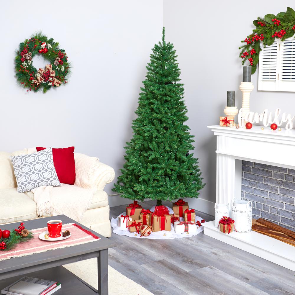 6.5ft. Green Valley Fir Artificial Christmas Tree with 350 Clear LED Lights. Picture 7