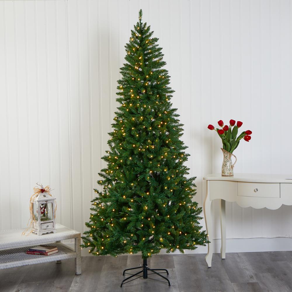 7.5ft. Green Valley Fir Artificial Christmas Tree with 500 Clear LED Lights. Picture 6