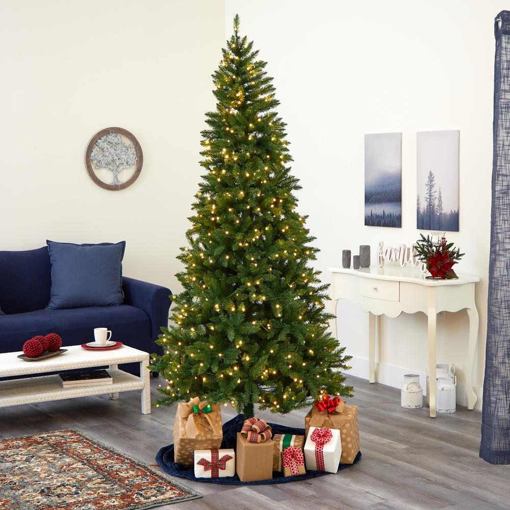 7.5ft. Green Valley Fir Artificial Christmas Tree with 500 Clear LED Lights. Picture 7