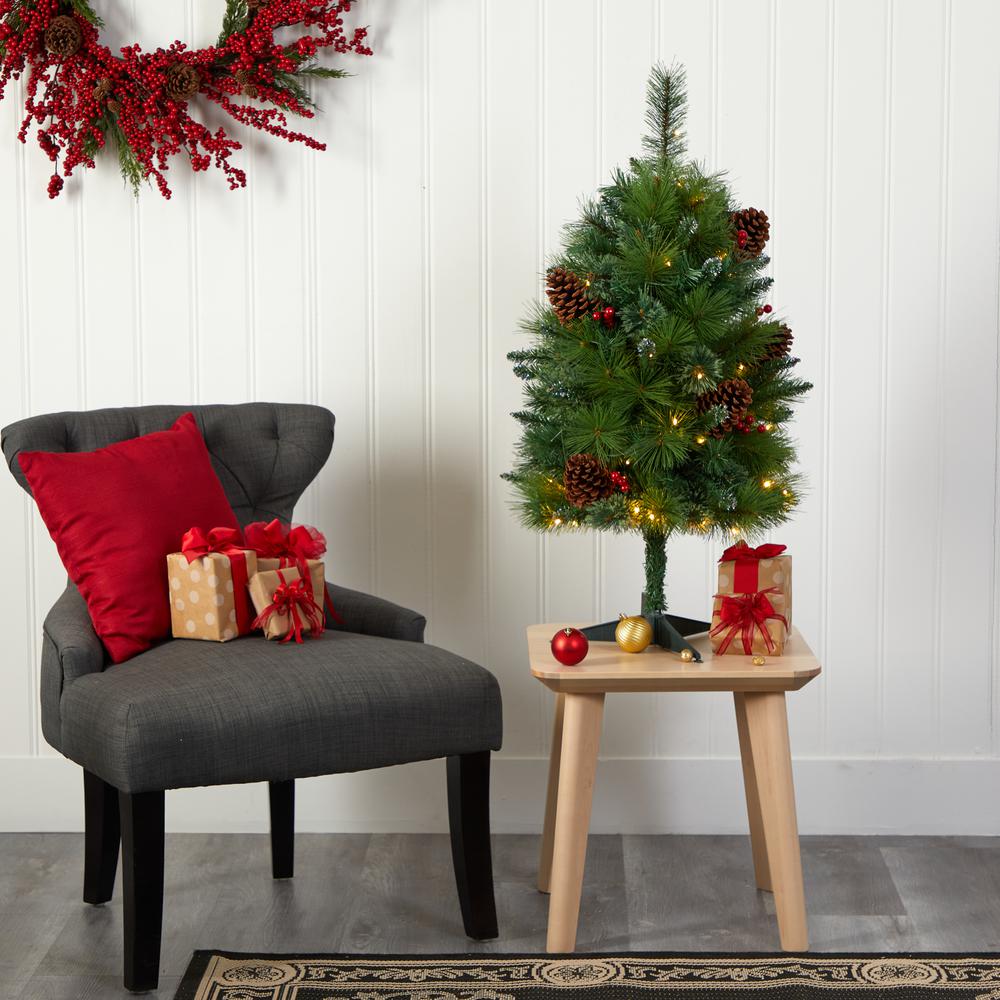 3ft. Montana Mixed Pine Artificial Christmas Tree with Pine Cones. Picture 5