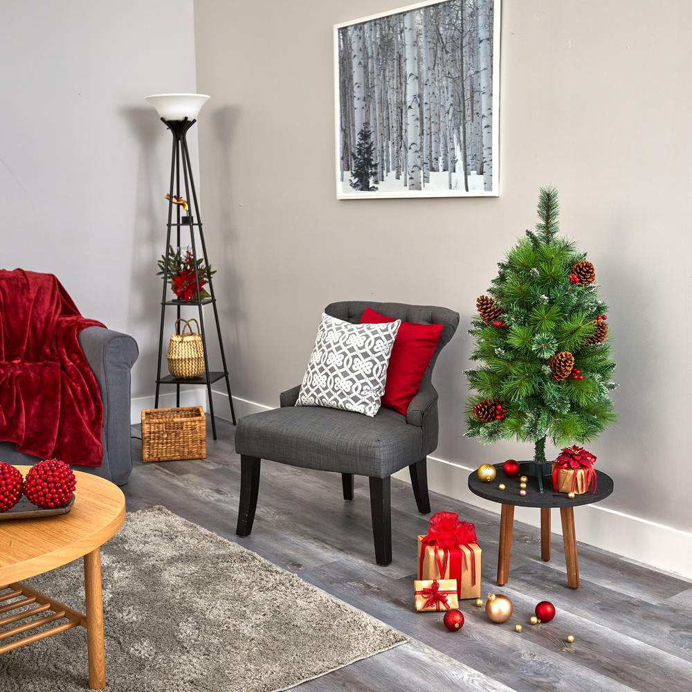 3ft. Montana Mixed Pine Artificial Christmas Tree with Pine Cones. Picture 7