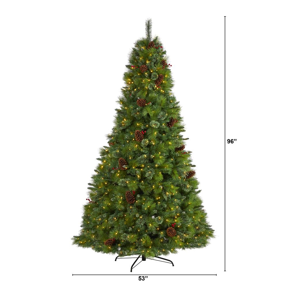 8ft. Montana Mixed Pine Artificial Christmas Tree with Pine Cones. Picture 2