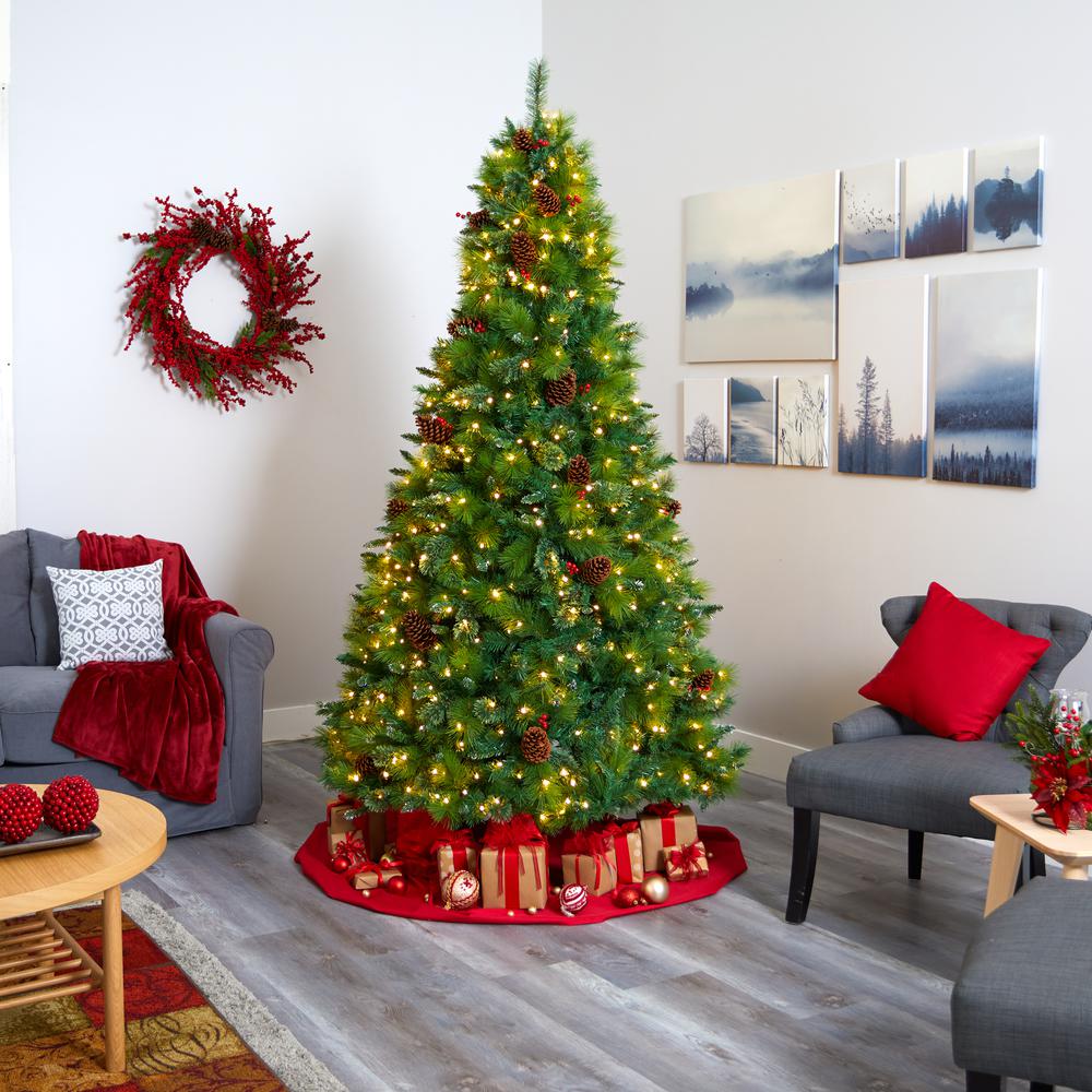 8ft. Montana Mixed Pine Artificial Christmas Tree with Pine Cones. Picture 6
