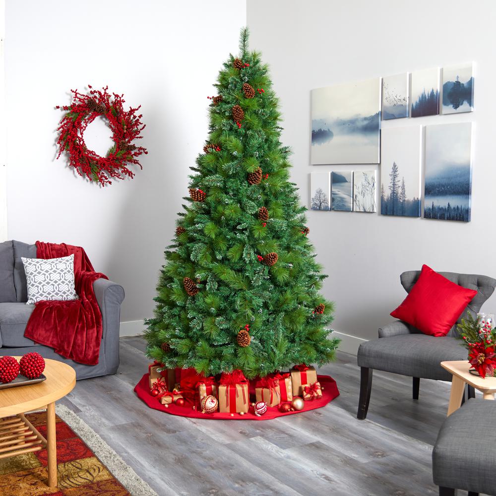 8ft. Montana Mixed Pine Artificial Christmas Tree with Pine Cones. Picture 7