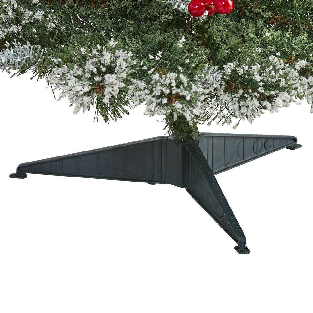 3ft. Frosted Swiss Pine Artificial Christmas Tree with 50 Clear LED Lights and Berries. Picture 3