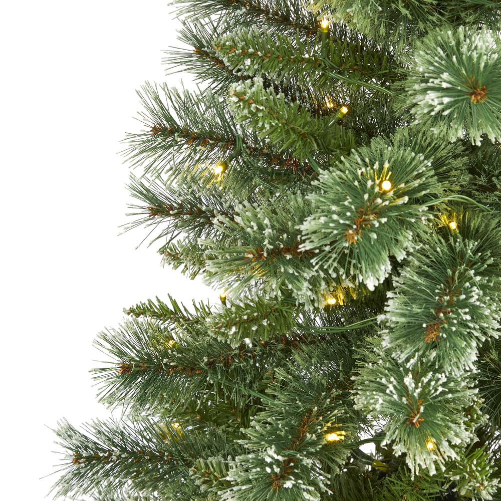 5ft. Wisconsin Slim Snow Tip Pine Artificial Christmas Tree with 150 Clear LED Lights. Picture 3