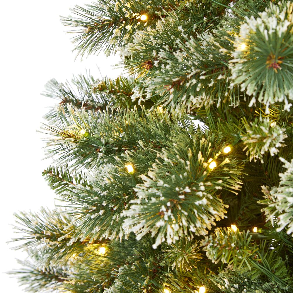 7ft. Wisconsin Slim Snow Tip Pine Artificial Christmas Tree with 400 Clear LED Lights. Picture 3