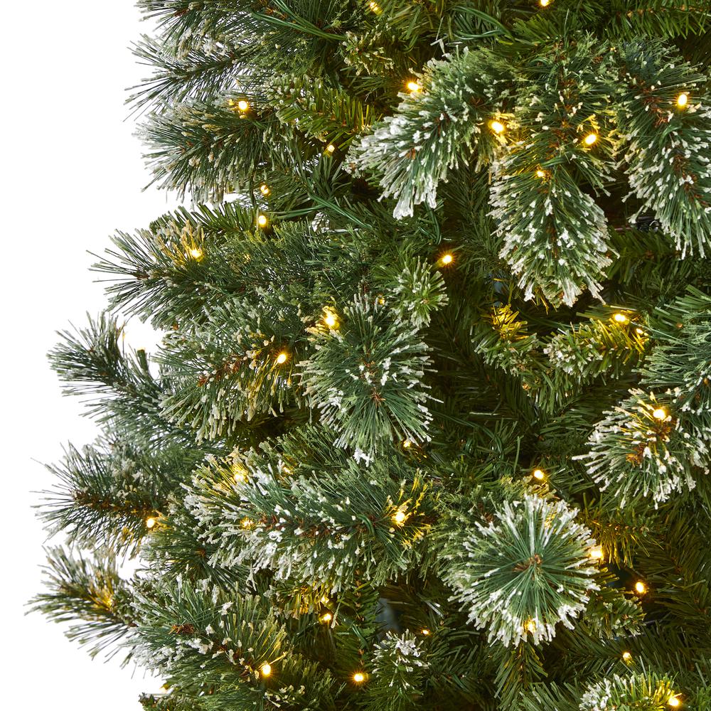 9ft. Wisconsin Slim Snow Tip Pine Artificial Christmas Tree with 800 Clear LED Lights. Picture 3