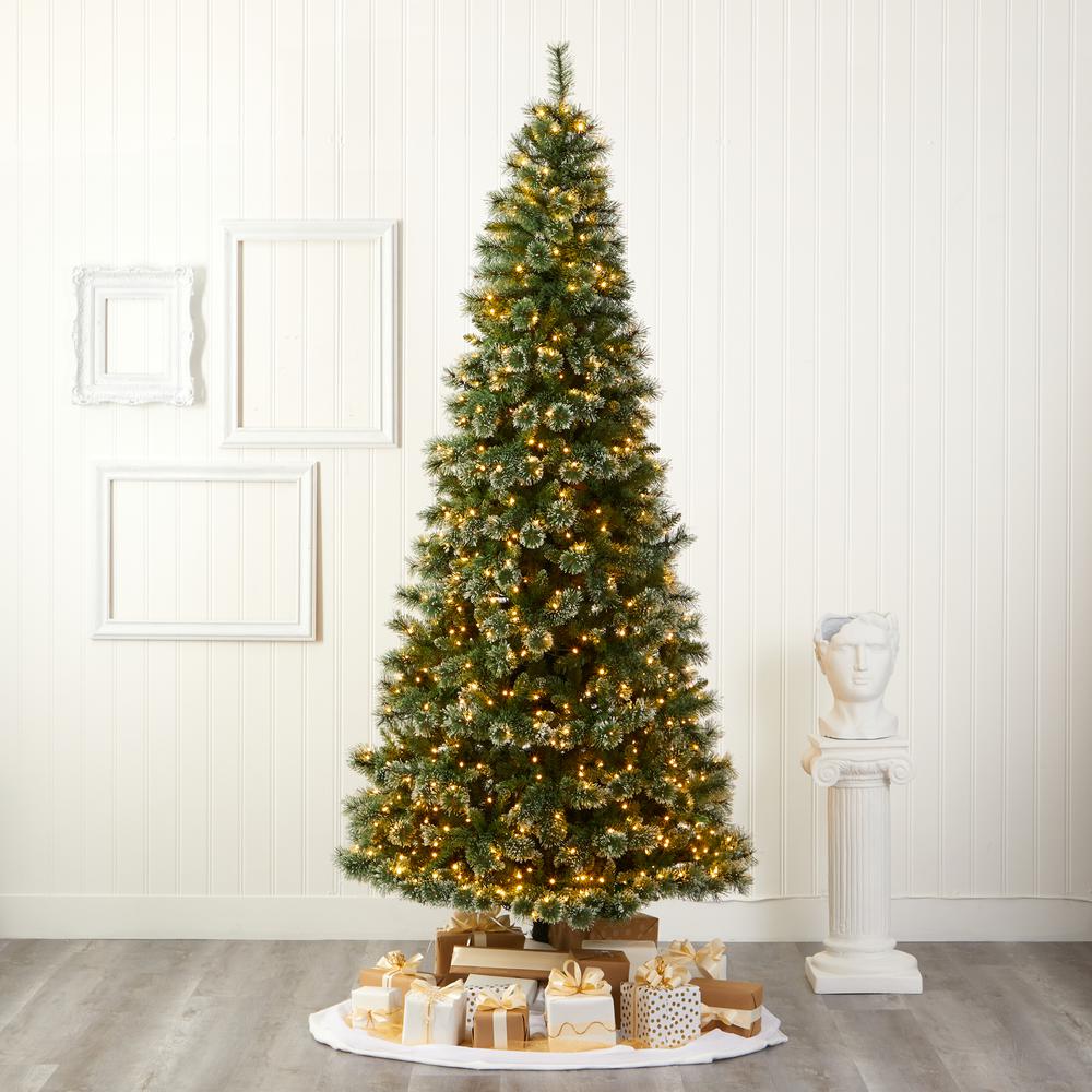 9ft. Wisconsin Slim Snow Tip Pine Artificial Christmas Tree with 800 Clear LED Lights. Picture 7