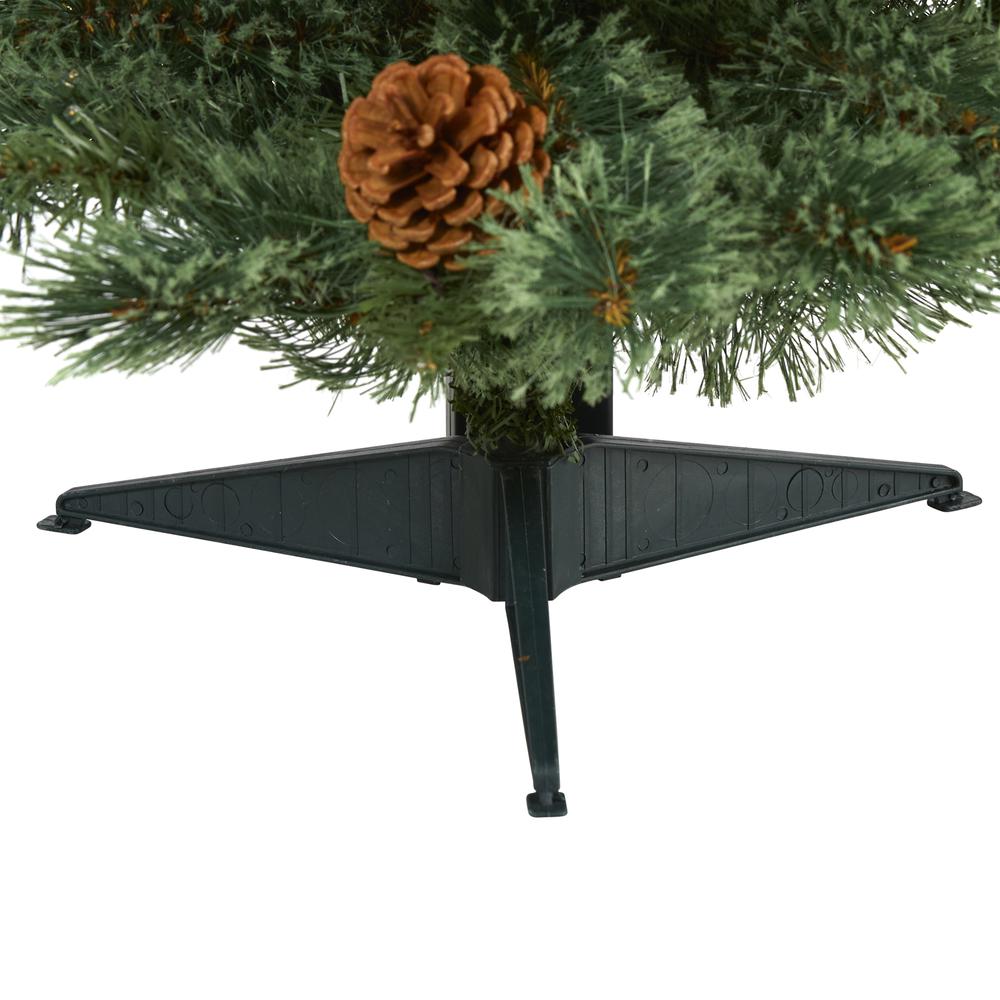 3ft. White Mountain Pine Artificial Christmas Tree with 50 Clear LED Lights and Pine Cones. Picture 2