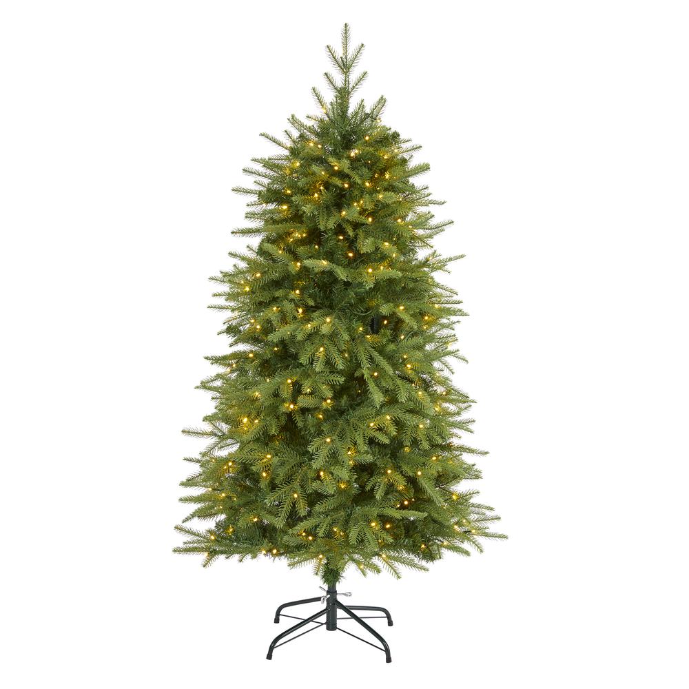 5ft. Vancouver Fir Natural Look Artificial Christmas Tree with 350 Clear LED Lights and 1054 Bendable Branches. Picture 5
