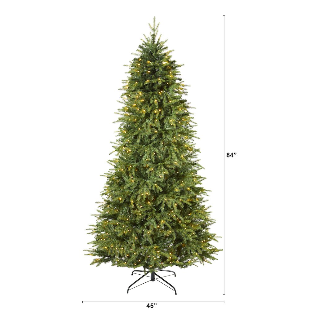 7ft. Vancouver Fir Artificial Christmas Tree with 500 Clear LED Lights. Picture 2