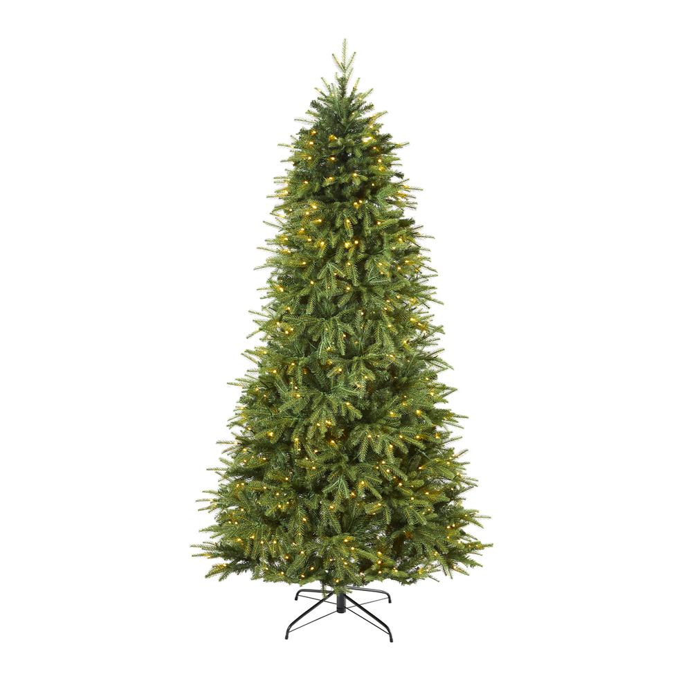 8ft. Vancouver Fir Natural Look Artificial Christmas Tree with 700 Clear LED Lights and 3470 Bendable Branches. Picture 4