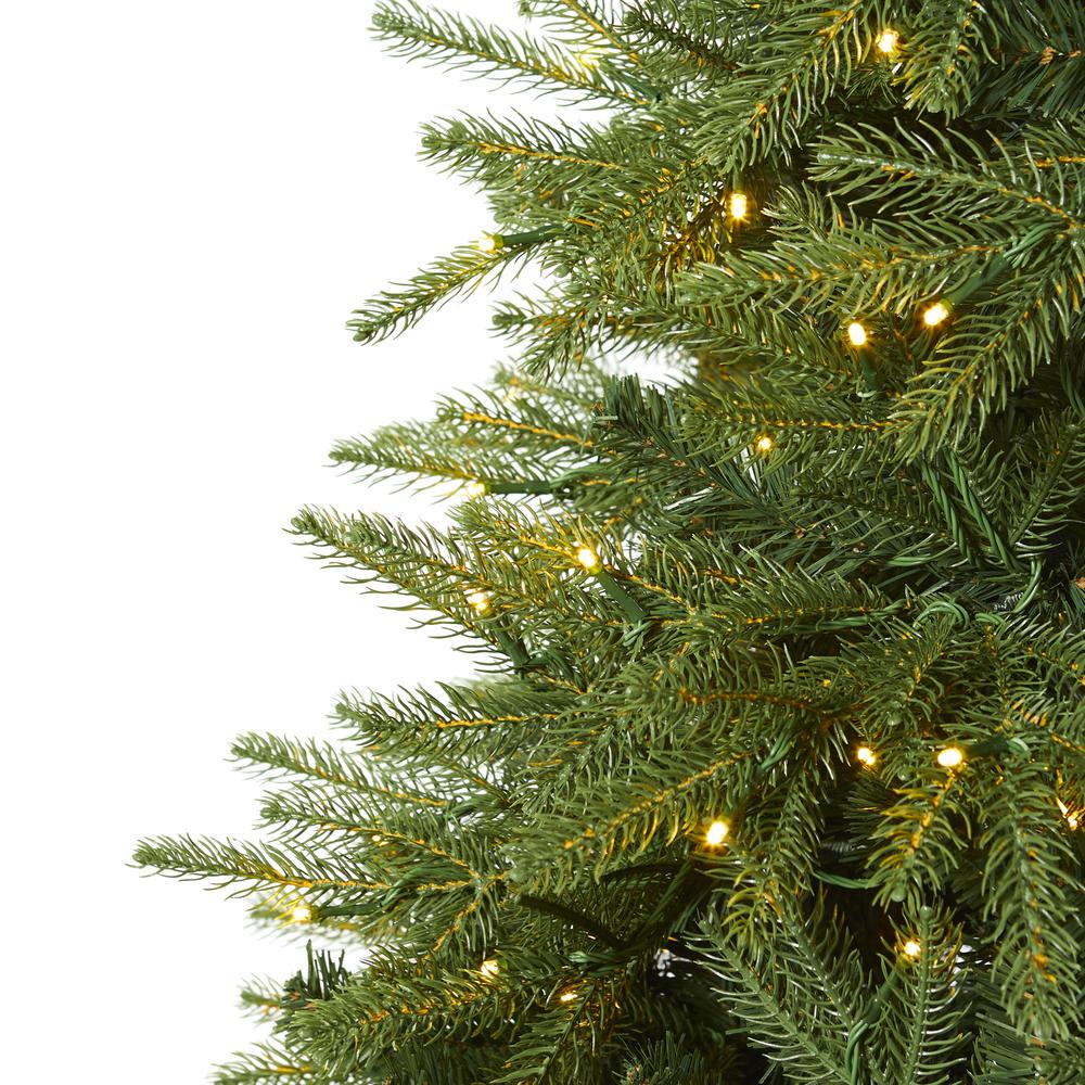 8ft. Vancouver Fir Natural Look Artificial Christmas Tree with 700 Clear LED Lights and 3470 Bendable Branches. Picture 3