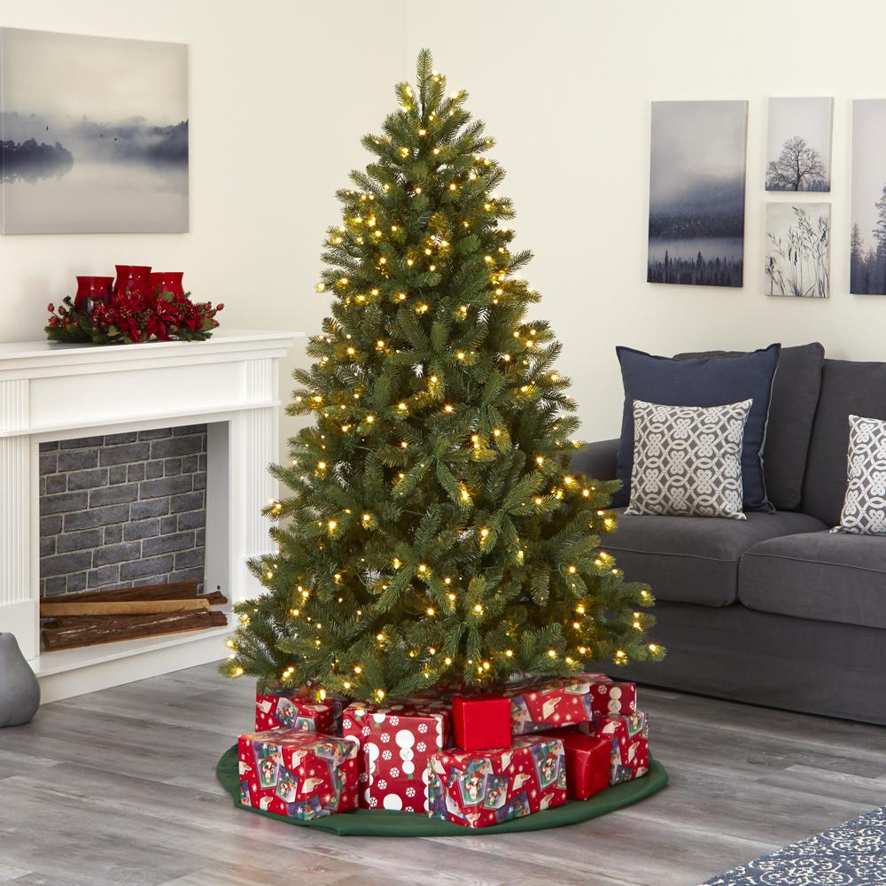 6ft. New Haven Spruce Natural Look Artificial Christmas Tree with 350 LED Lights. Picture 7