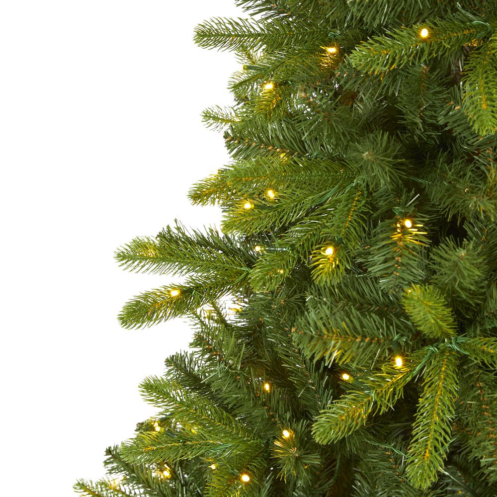 7ft. New Haven Spruce Natural Look Artificial Christmas Tree with 500 LED Lights. Picture 4