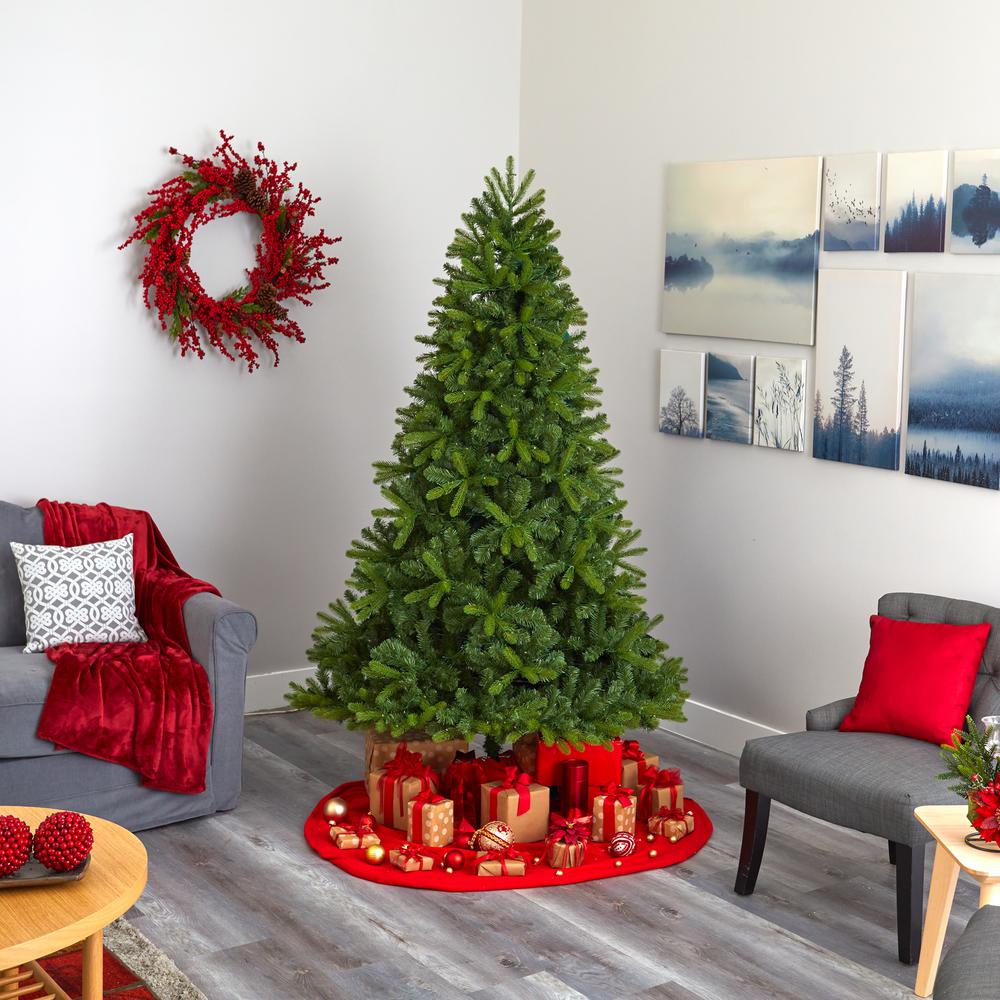 7ft. New Haven Spruce Natural Look Artificial Christmas Tree with 500 LED Lights. Picture 7