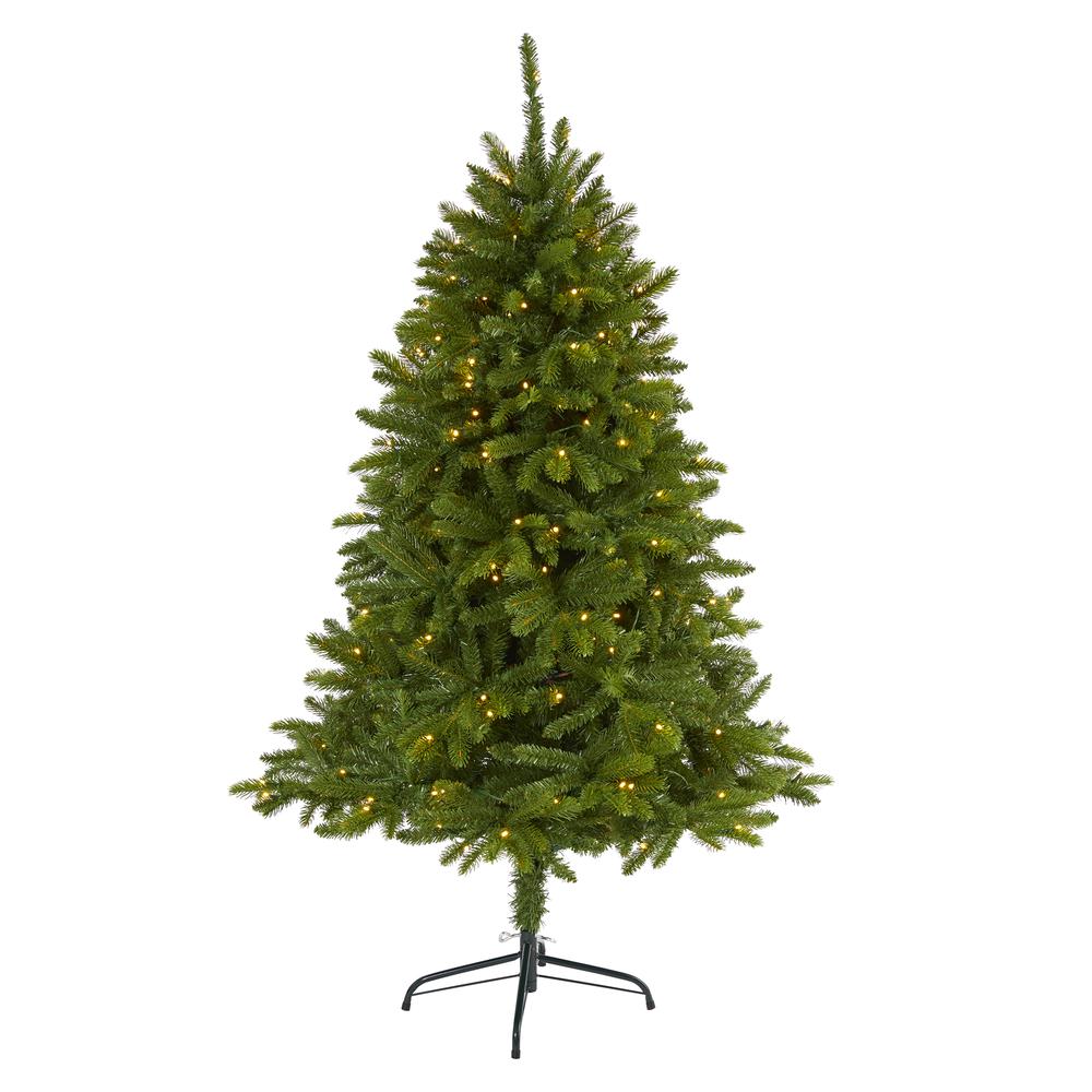 5ft. Sierra Spruce Natural Look Artificial Christmas Tree with 200 Clear LED Lights. Picture 2
