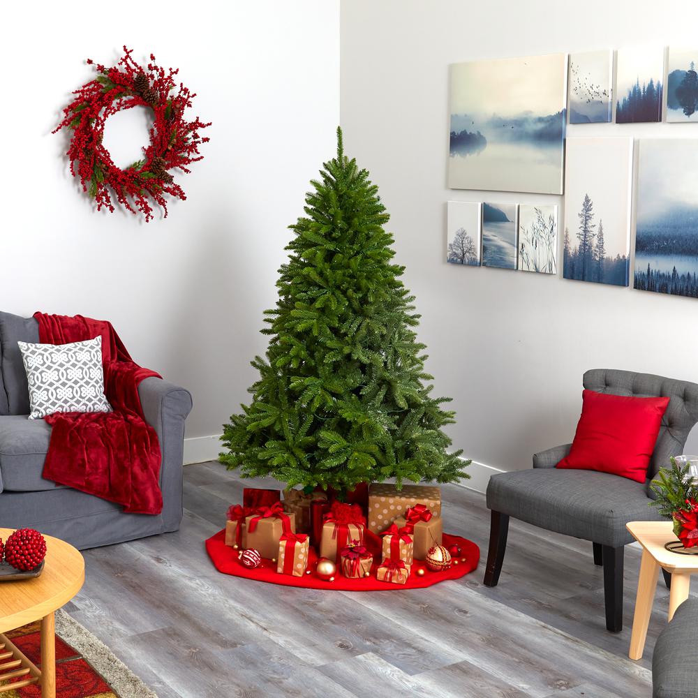 6ft. Sierra Spruce Natural Look Artificial Christmas Tree with 300 Clear LED Lights and 1357 Bendable Branches. Picture 6