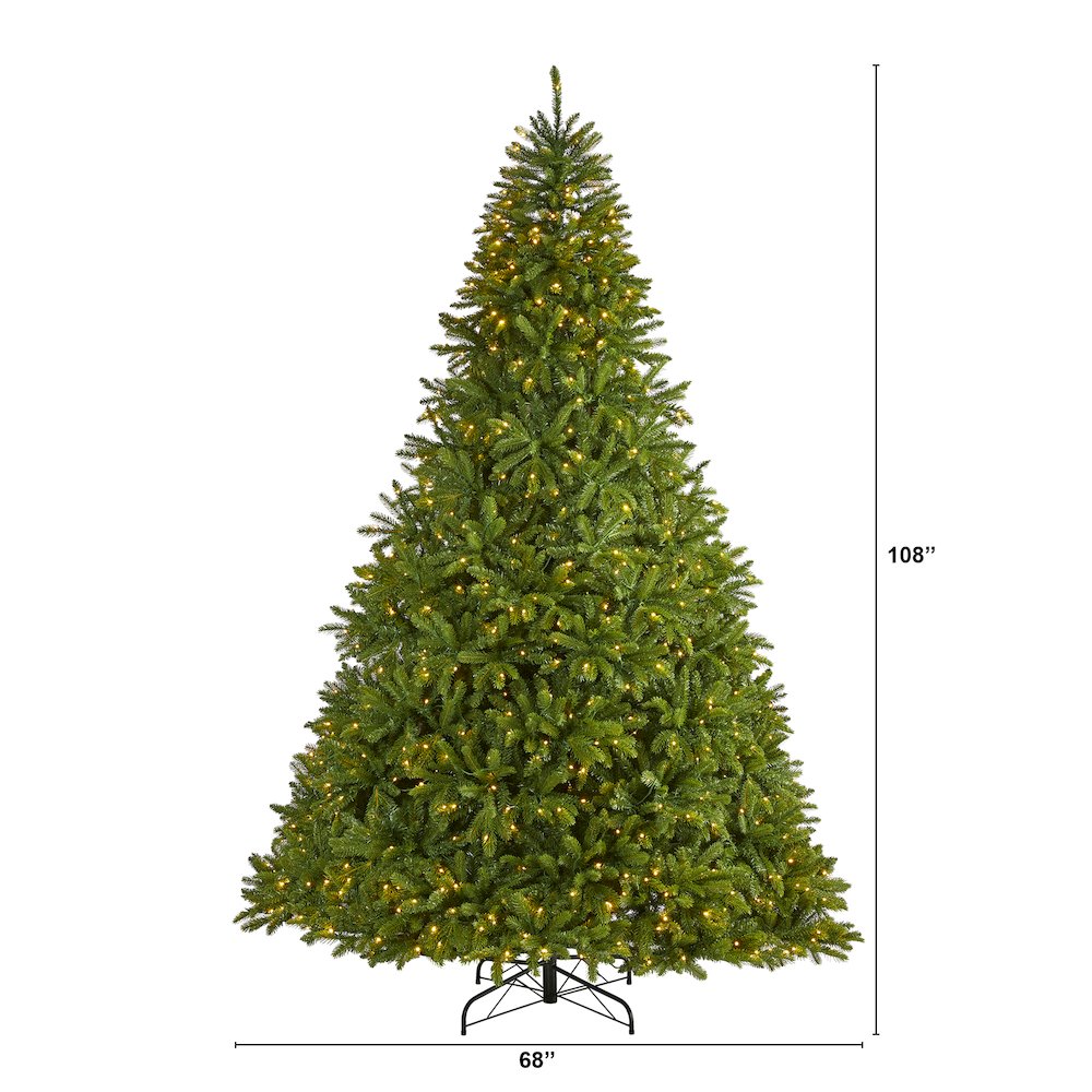9ft. Sierra Spruce Artificial Christmas Tree with 1000 Clear LED Lights. Picture 2