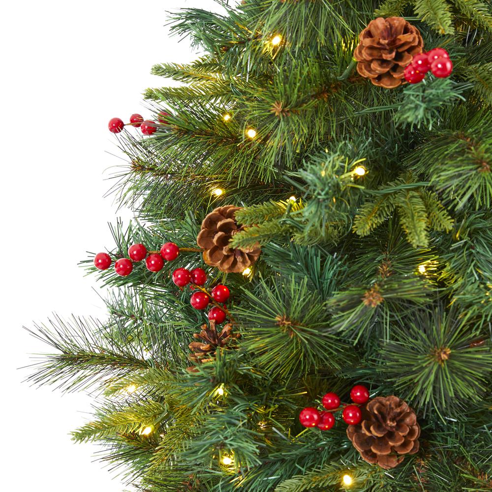6ft. Mixed Pine Artificial Christmas Tree with 250 Clear LED Lights. Picture 3