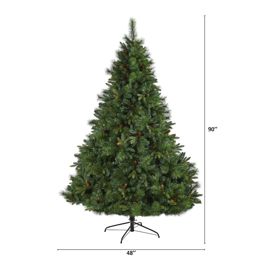 7.5ft. West Virginia Mixed Pine Christmas Tree with 600 Clear LED Lights. Picture 2