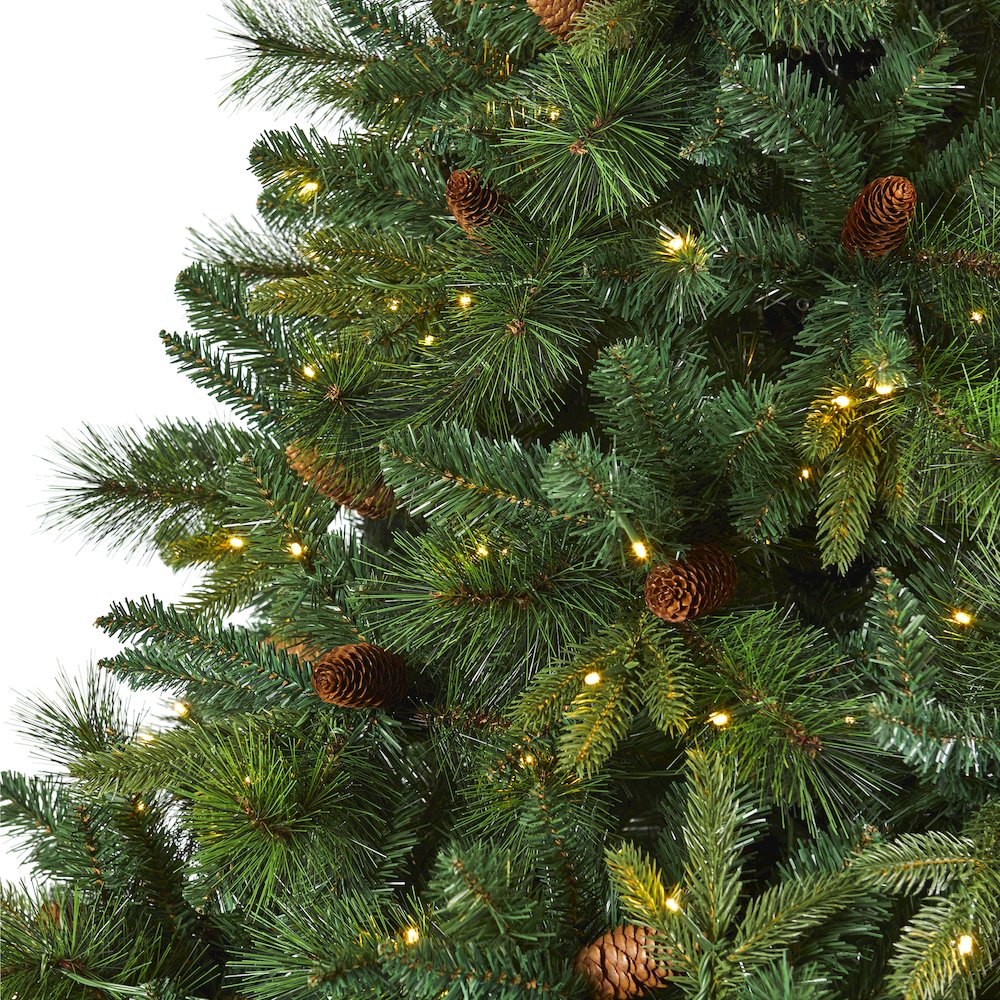 7.5ft. West Virginia Mixed Pine Christmas Tree with 600 Clear LED Lights. Picture 4