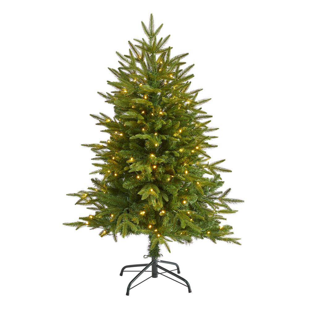 4ft. Colorado Mountain Fir Natural Look Artificial Christmas Tree with 150 Clear LED Lights. Picture 4