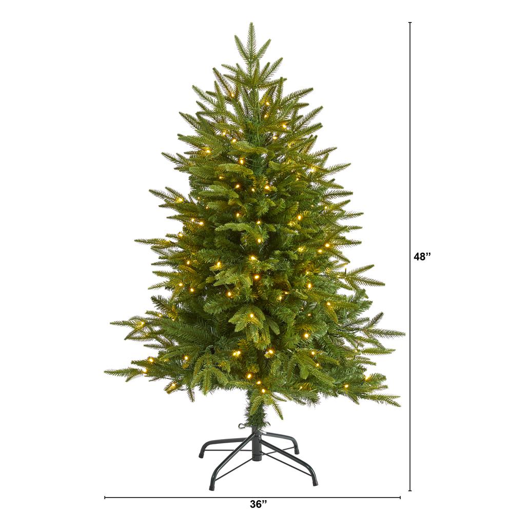 4ft. Colorado Mountain Fir Natural Look Artificial Christmas Tree with 150 Clear LED Lights. Picture 1