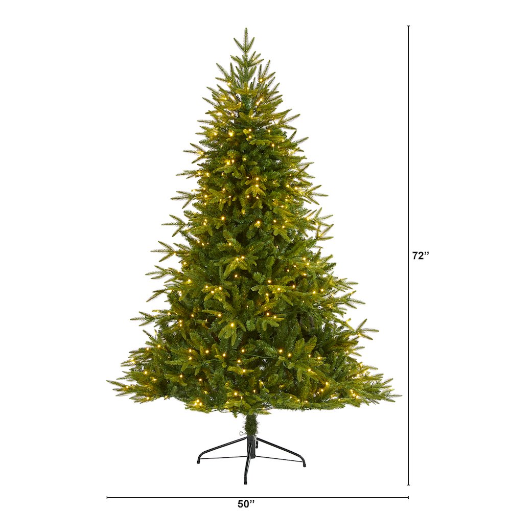 6ft. Colorado Mountain Fir Artificial Christmas Tree with 350 Clear LED Lights. Picture 2