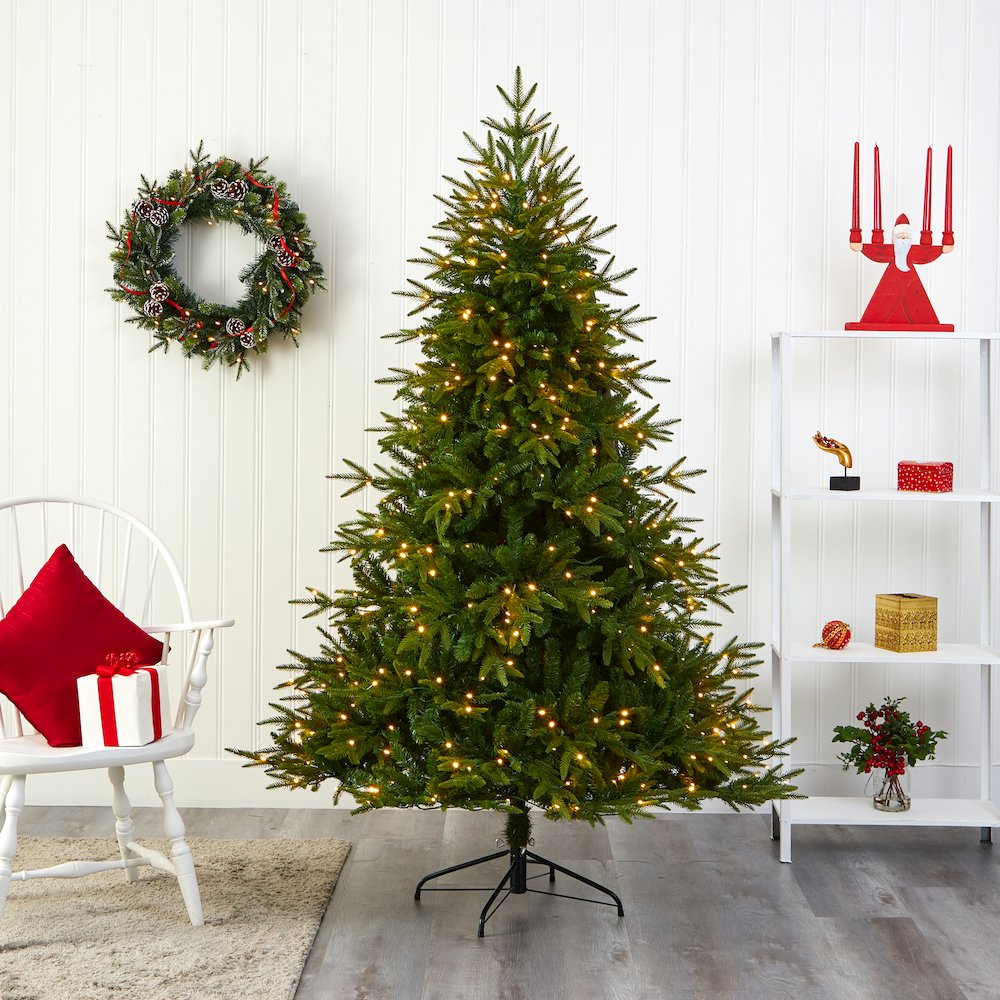 6ft. Colorado Mountain Fir Artificial Christmas Tree with 350 Clear LED Lights. Picture 5