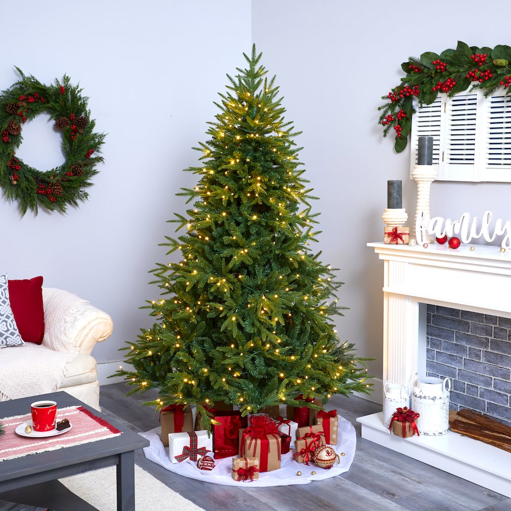 6.5ft. Colorado Mountain Fir Artificial Christmas Tree with 400 Clear LED Lights. Picture 6