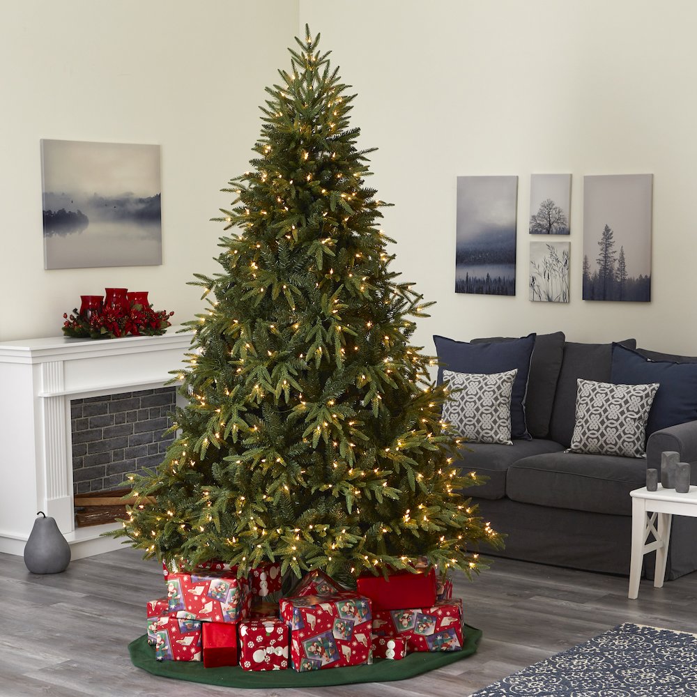 7.5ft. Colorado Mountain Fir Artificial Christmas Tree with 600 Clear LED Lights. Picture 8