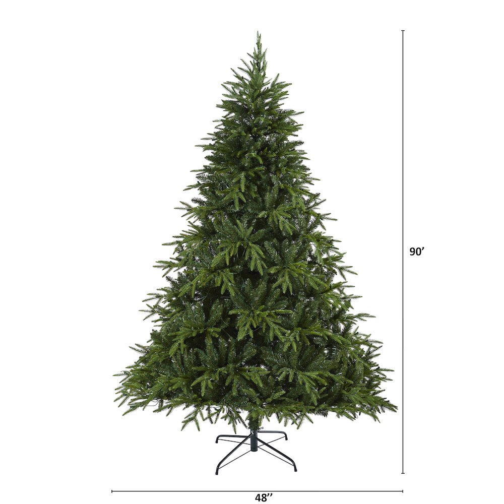 7.5ft. Colorado Mountain Fir Artificial Christmas Tree with 600 Clear LED Lights. Picture 2